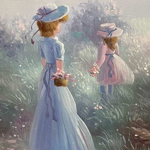 Victorian Pastel Oil Painting - Picture 2 of 8